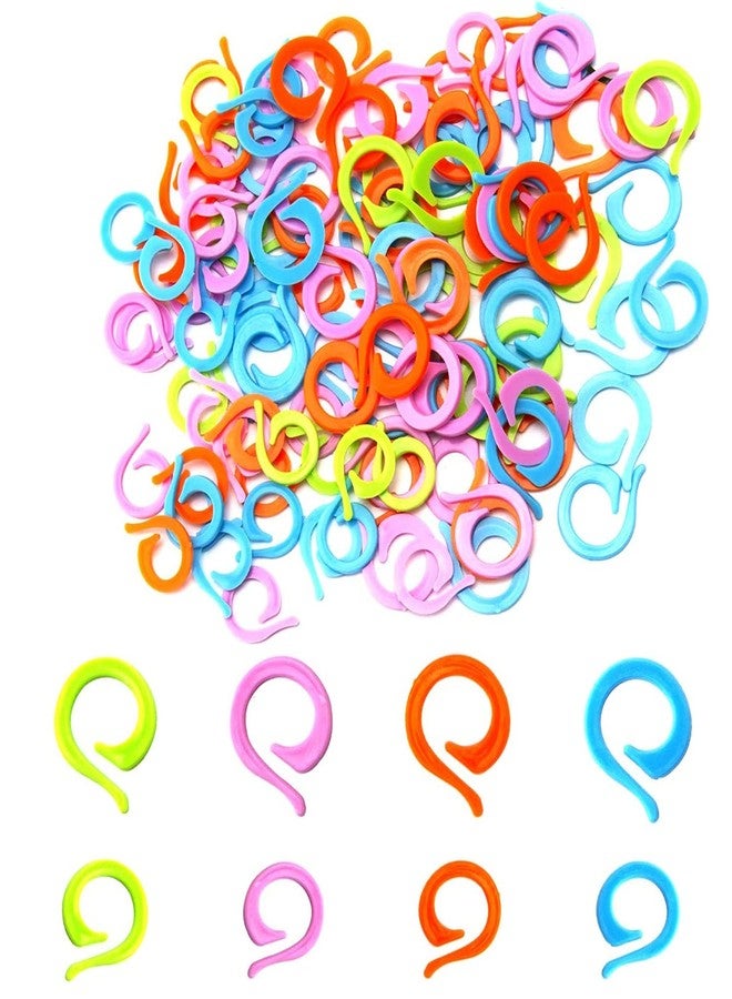 Jasol 24pcs Knitting Stitch Markers 12 Large + 12 Small Plastic Crochet Stitch Markers Knitting Stitch Rings for Sewing Knitting DIY and Handmade Crafts (Random Colors) - Image 1